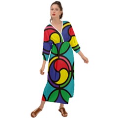 Colors Patterns Scales Geometry Grecian Style  Maxi Dress by HermanTelo