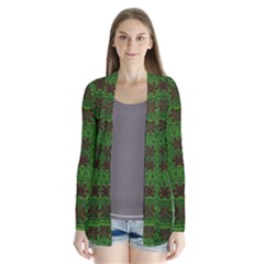 Rose Stars So Beautiful On Green Drape Collar Cardigan by pepitasart