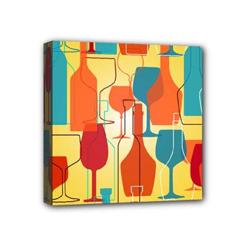 I Love Wine Mini Canvas 4  X 4  (stretched) by designsbymallika