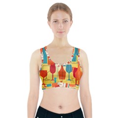 I Love Wine Sports Bra With Pocket by designsbymallika