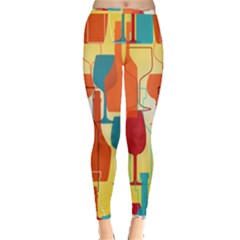 I Love Wine Inside Out Leggings by designsbymallika