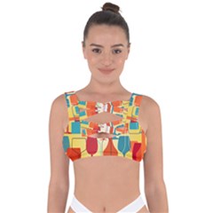 I Love Wine Bandaged Up Bikini Top by designsbymallika