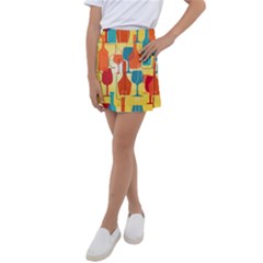 I Love Wine Kids  Tennis Skirt by designsbymallika