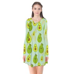 Avocado Love Long Sleeve V-neck Flare Dress by designsbymallika