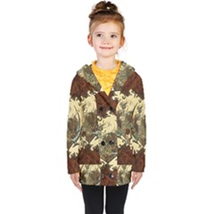 Wonderful Deer With Leaves And Hearts Kids  Double Breasted Button Coat by FantasyWorld7