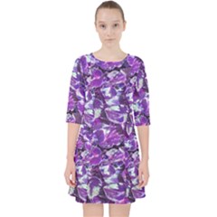 Botanical Violet Print Pattern 2 Pocket Dress by dflcprintsclothing