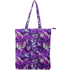 Botanical Violet Print Pattern 2 Double Zip Up Tote Bag by dflcprintsclothing