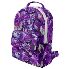 Botanical Violet Print Pattern 2 Flap Pocket Backpack (small) by dflcprintsclothing