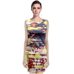 Multicolored Abstract Grunge Texture Print Classic Sleeveless Midi Dress by dflcprintsclothing