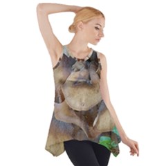 Close Up Mushroom Abstract Side Drop Tank Tunic by Fractalsandkaleidoscopes