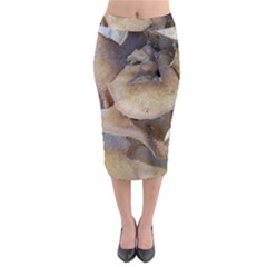 Close Up Mushroom Abstract Midi Pencil Skirt by Fractalsandkaleidoscopes