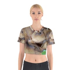 Close Up Mushroom Abstract Cotton Crop Top by Fractalsandkaleidoscopes