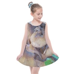 Close Up Mushroom Abstract Kids  Summer Dress by Fractalsandkaleidoscopes