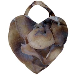 Close Up Mushroom Abstract Giant Heart Shaped Tote by Fractalsandkaleidoscopes