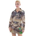 Close Up Mushroom Abstract Women s Long Sleeve Casual Dress View1