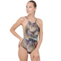 Close Up Mushroom Abstract High Neck One Piece Swimsuit View1