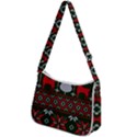 Christmas Pattern Knitted Design Zip Up Shoulder Bag View2