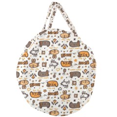 Animal Patterns Safari Giant Round Zipper Tote by Vaneshart