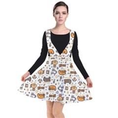 Animal Patterns Safari Plunge Pinafore Dress by Vaneshart