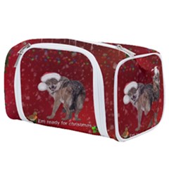 I m Ready For Christmas, Funny Wolf Toiletries Pouch by FantasyWorld7