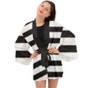 Black and White Large Stripes Goth Mime french style Long Sleeve Kimono View1