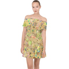 Flowers Color Colorful Watercolour Off Shoulder Chiffon Dress by HermanTelo