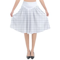 Aesthetic Black And White Grid Paper Imitation Flared Midi Skirt by genx