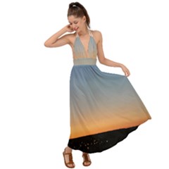 Photo Coucher Du Soleil Bleu/orange Backless Maxi Beach Dress by kcreatif