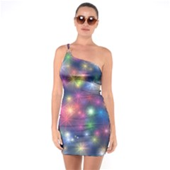 Abstract Background Graphic Space One Soulder Bodycon Dress by Bajindul