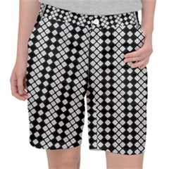 White Plaid Texture Pocket Shorts by Mariart