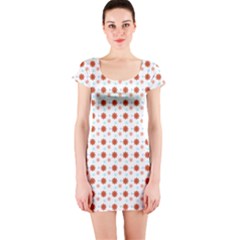 Background Flowers Multicolor Short Sleeve Bodycon Dress by HermanTelo