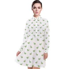 Iguana Sketchy Cartoon Style Drawing Pattern 2 Long Sleeve Chiffon Shirt Dress by dflcprintsclothing