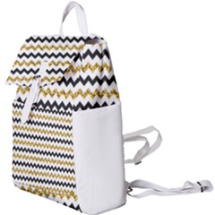 Black And Gold Glitters Zigzag Retro Pattern Golden Metallic Texture Buckle Everyday Backpack by genx