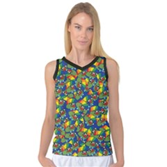 Clown World Pepe The Frog Honkhonk Meme Kekistan Funny Pattern Blue  Women s Basketball Tank Top by snek