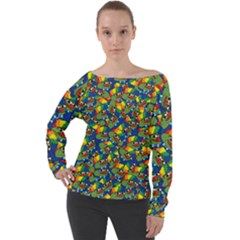 Clown World Pepe The Frog Honkhonk Meme Kekistan Funny Pattern Blue  Off Shoulder Long Sleeve Velour Top by snek