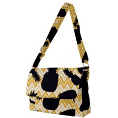 Ananas Chevrons Noir/jaune Full Print Messenger Bag (s) by kcreatif