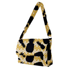 Ananas Chevrons Noir/jaune Full Print Messenger Bag (m) by kcreatif