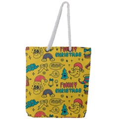 Colorful Funny Christmas Pattern Cool Ho Ho Ho Lol Full Print Rope Handle Tote (large) by Vaneshart