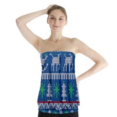 Knitted Christmas Pattern Strapless Top by Vaneshart