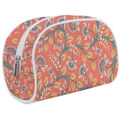 Coral Floral Paisley Makeup Case (medium) by mccallacoulture