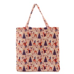 Funny Christmas Pattern Grocery Tote Bag by Vaneshart