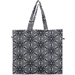 Black And White Pattern Canvas Travel Bag by HermanTelo