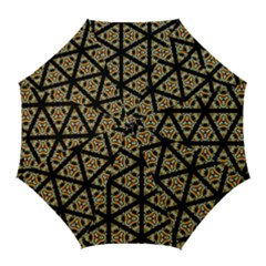 Pattern Stained Glass Triangles Golf Umbrellas by HermanTelo