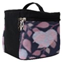 Navy Floral Hearts Make Up Travel Bag (Small) View1