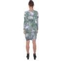 Green And White Textured Botanical Motif Manipulated Photo Asymmetric Cut-Out Shift Dress View2