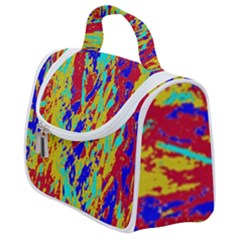 Multicolored Vibran Abstract Textre Print Satchel Handbag by dflcprintsclothing