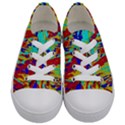 Multicolored Vibran Abstract Textre Print Kids  Low Top Canvas Sneakers View1