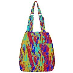 Multicolored Vibran Abstract Textre Print Center Zip Backpack by dflcprintsclothing