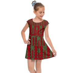 Bloom In Yule Season Colors Kids  Cap Sleeve Dress by pepitasart