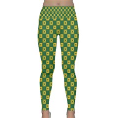 Df Green Domino Lightweight Velour Classic Yoga Leggings by deformigo